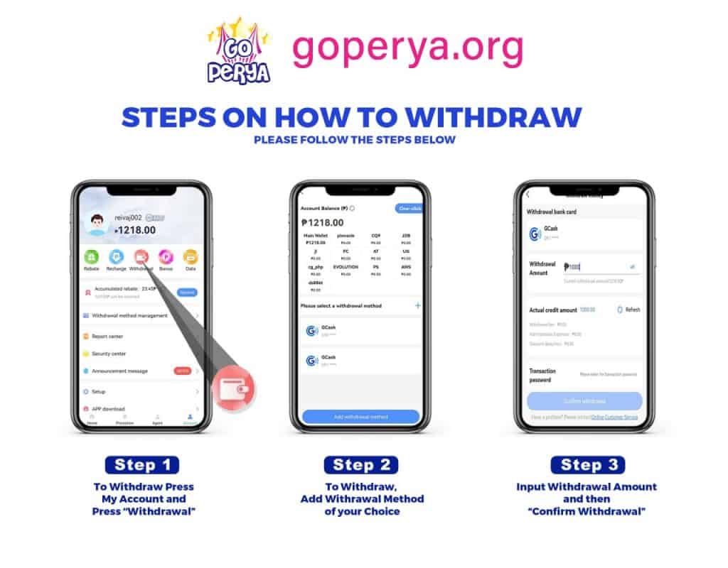 How to withdraw at Go Perya